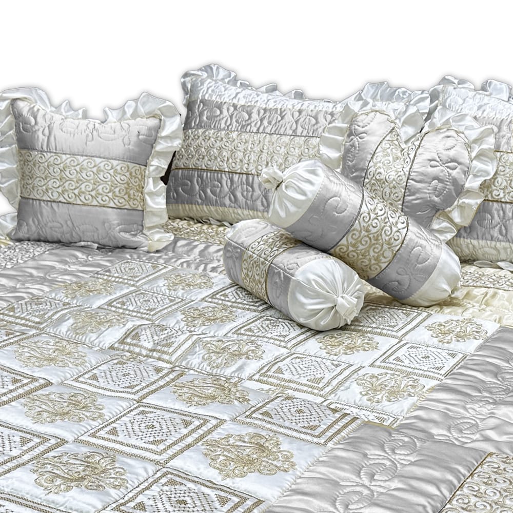 bridal bedsheet set light grey bed sheet set.