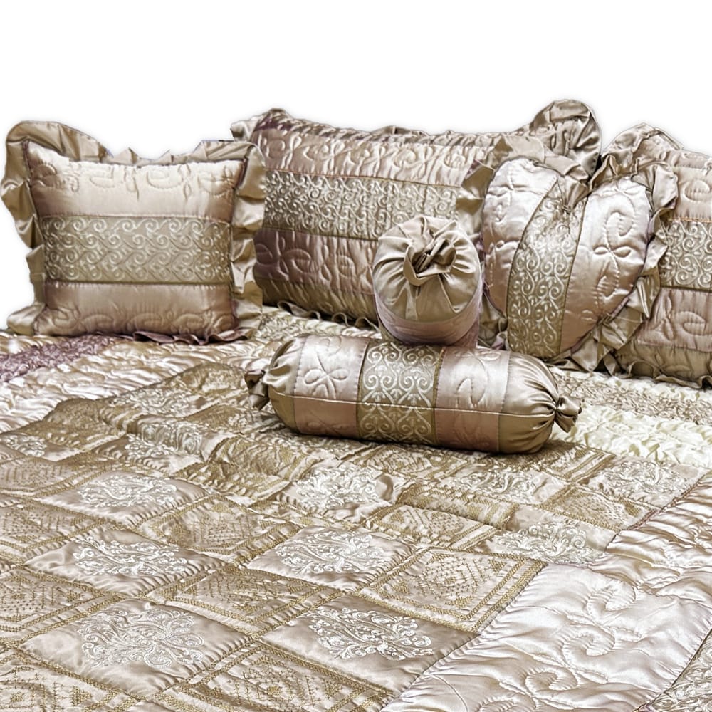 bridal bedsheet set golden hues bed sheet set.