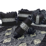bridal bedsheet set black bed sheet set.