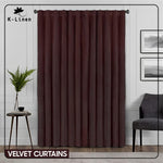 premium velvet curtain dark brown