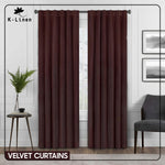 premium velvet curtain dark brown