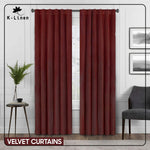 premium velvet curtain maroon