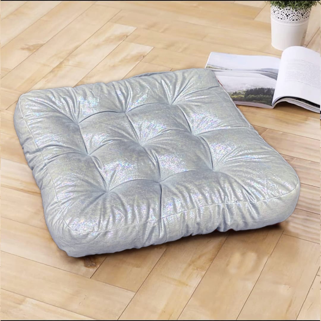 square shape velvet floor cushion pack of 2 brown