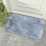 plush foot matt grey