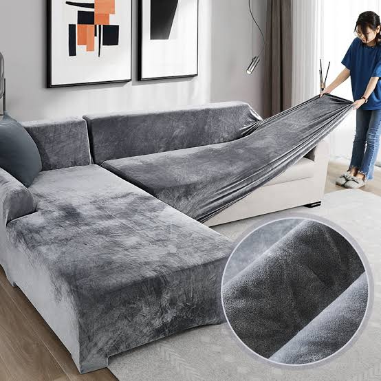 velvet plush sofa cover grey sofa cover.