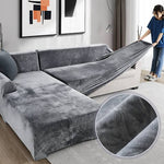 velvet plush sofa cover grey sofa cover.