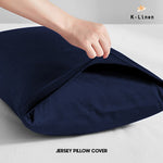 pair of jersey pillow cover navy blue 1 pillow cover.
