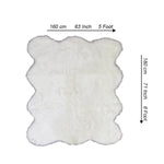 lounge size furry rug 160 180cm white