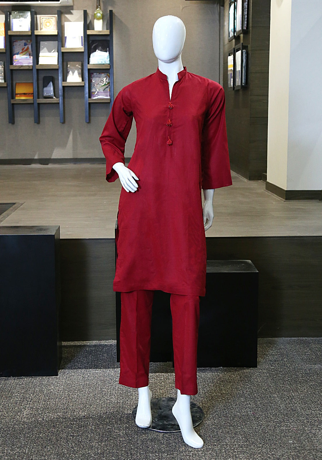 sublime ready to wear 2 pcs maroon