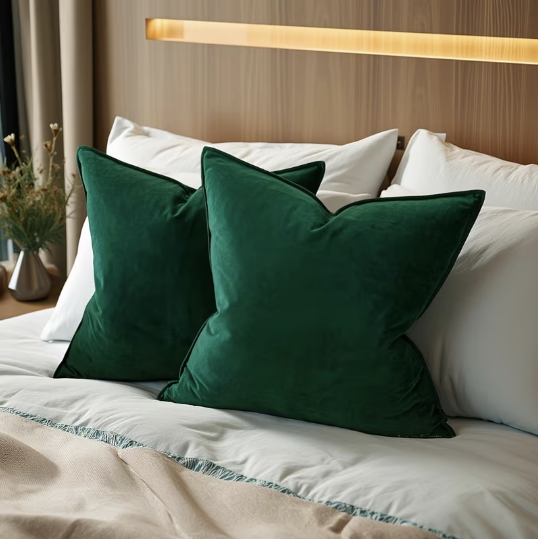 Velvet Premium Cushion Cover - Emerald Green