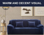 velvet plush sofa cover navyblue sofa cover.