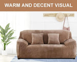 velvet plush sofa cover camel brown sofa cover.