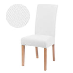 Stripe Jacquard Chair Covers- White