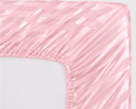 Cotton Sateen Stripe Fitted Sheet 3 Pcs - Pink