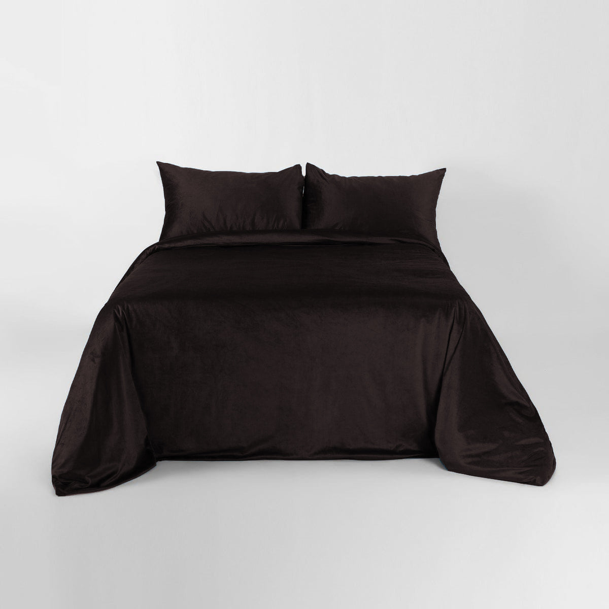 Velvet Brown Duvet Cover Set - 5 Pcs Set