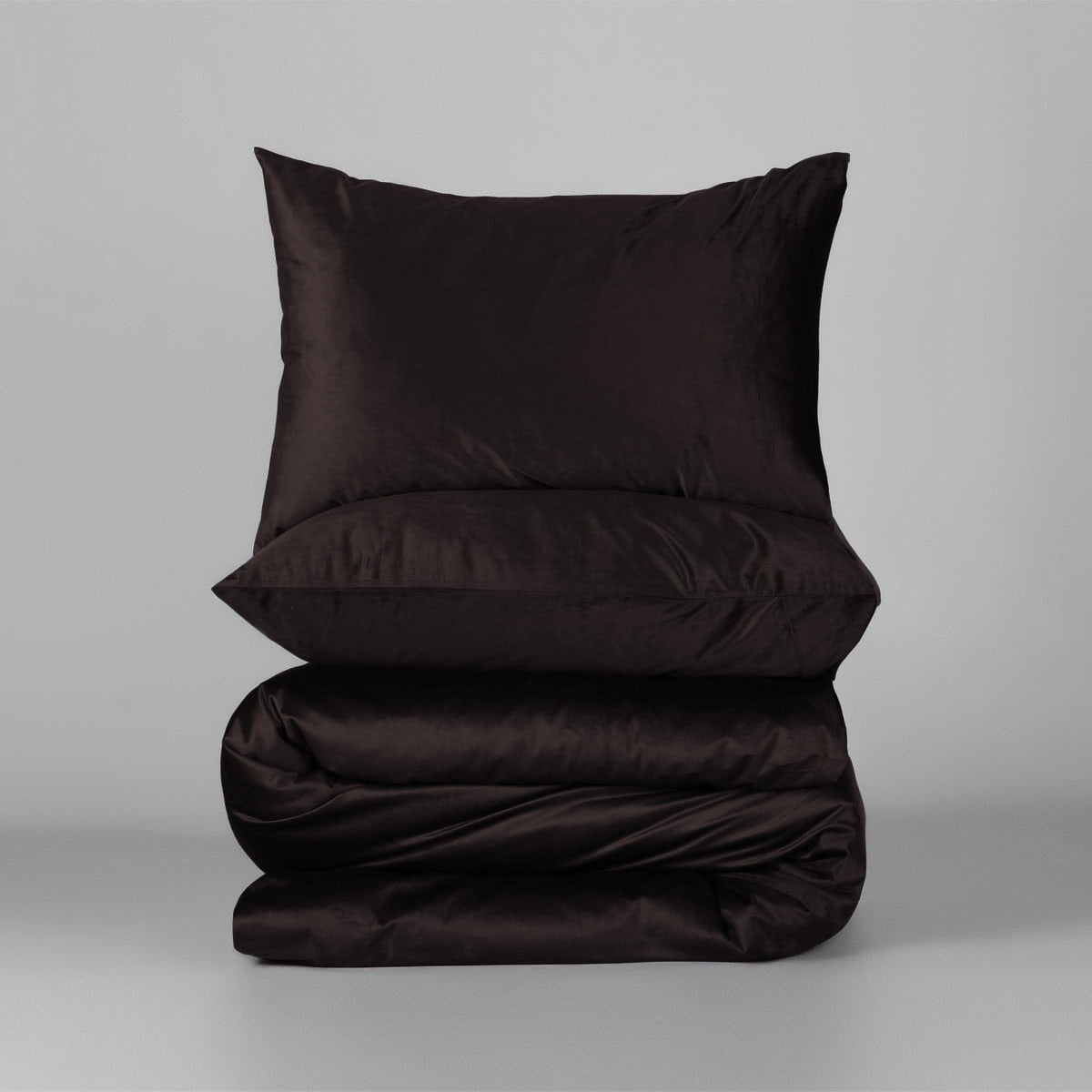 Velvet Brown Duvet Cover Set - 5 Pcs Set