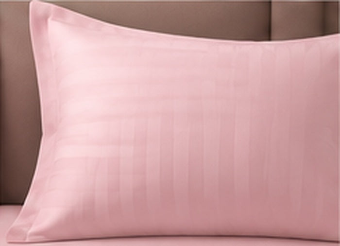 Cotton Sateen Stripe Bed Sheet Set-Pink