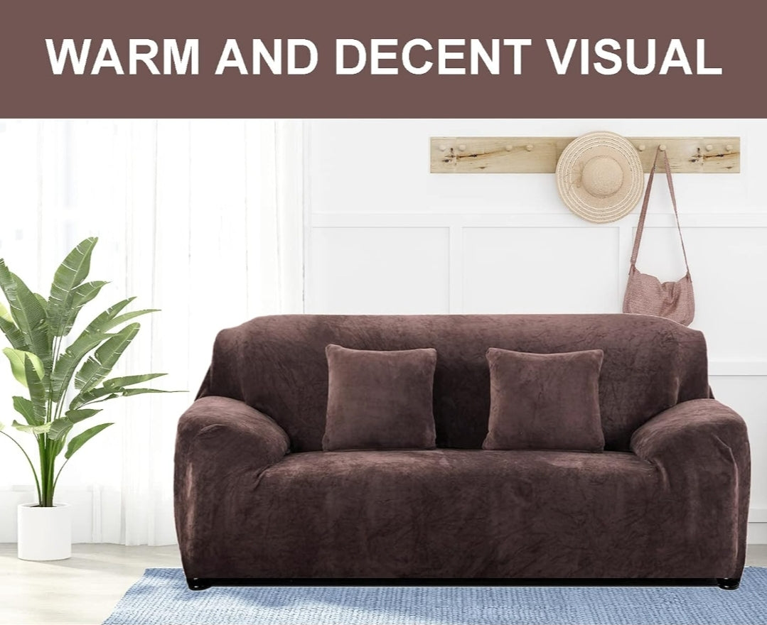velvet plush sofa cover brown sofa cover.