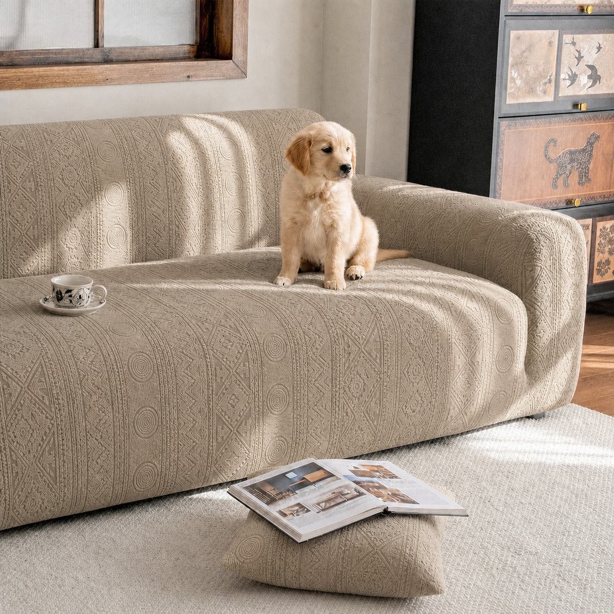 Bohemian Sofa Cover - Beige