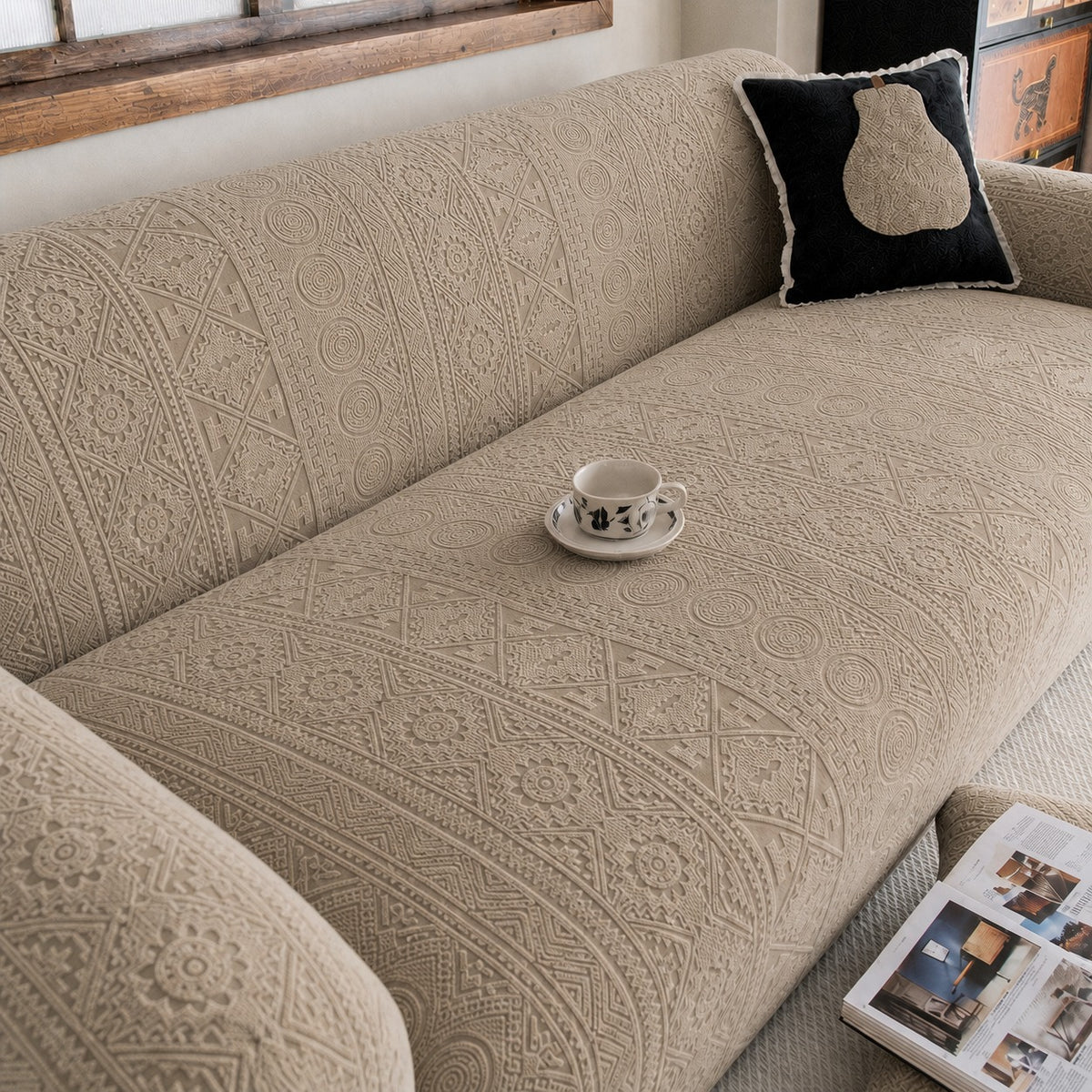 Bohemian Sofa Cover - Beige