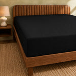 Jersey Bed Fitted Sheet- Black