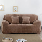 velvet plush sofa cover camel brown sofa cover.
