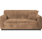 velvet plush sofa cover camel brown sofa cover.