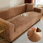 velvet plush sofa cover camel brown sofa cover.