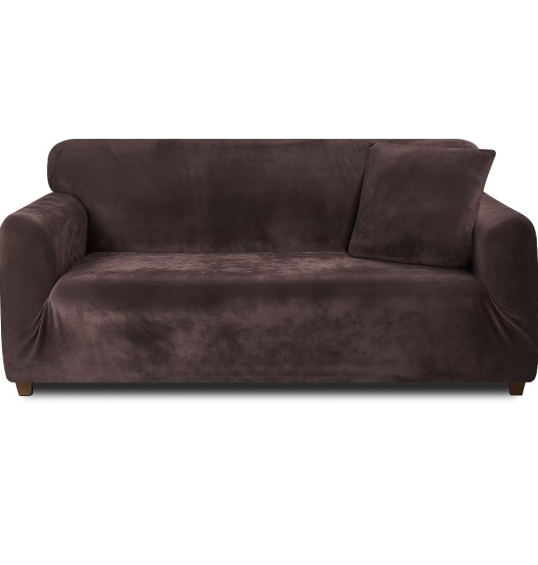 velvet plush sofa cover brown sofa cover.