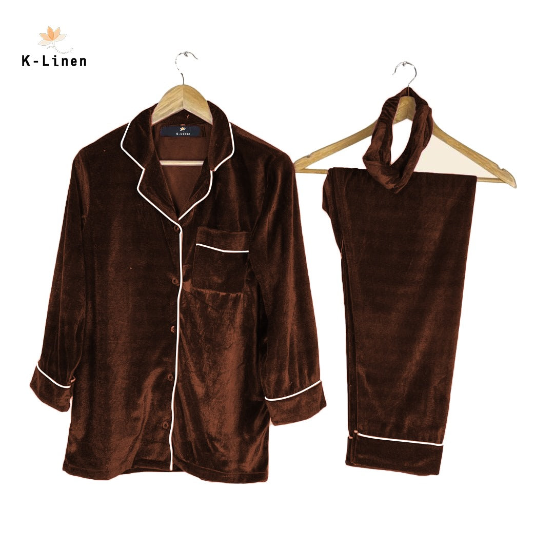 women loungewear suite brown suit.