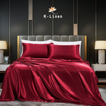 premium satin sheet red
