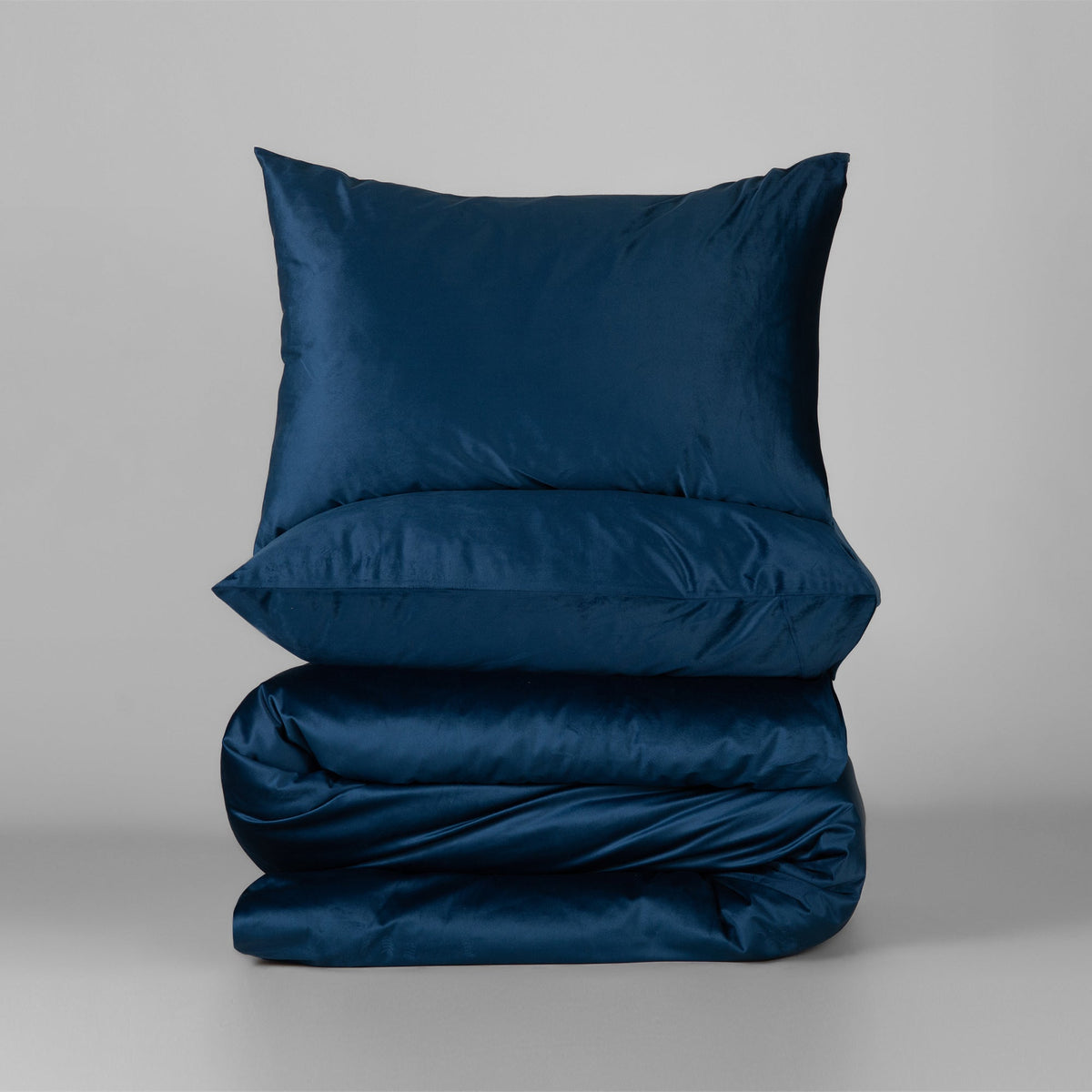 Velvet Navy Duvet Cover Set 5 Pcs Set
