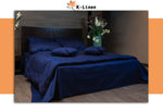 solid bridal bed sheet navy blue bed sheet.