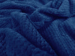 waffle fleece blanket bed spread navy blue copy blanket.