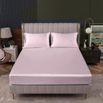 copy of satin silk fitted sheet pink