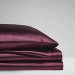 premium satin sheet plum purple