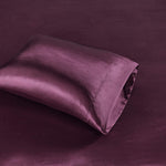premium satin sheet plum purple