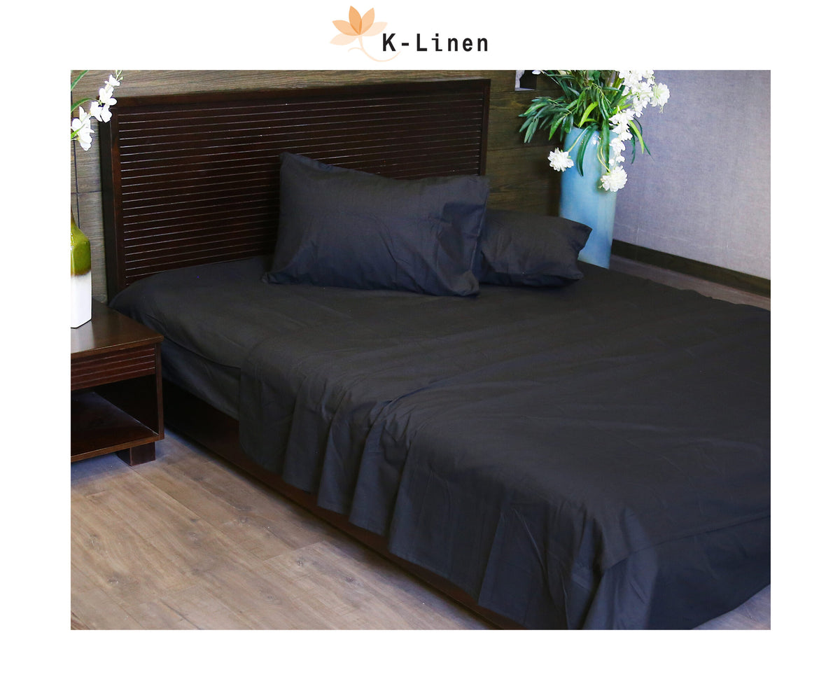black solid bed sheet set bed sheet set.