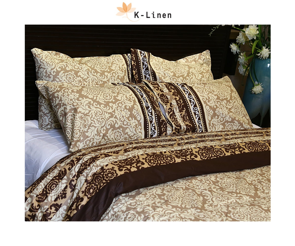 cotton duvet cover set camel floral 3pcs duvet cover set.