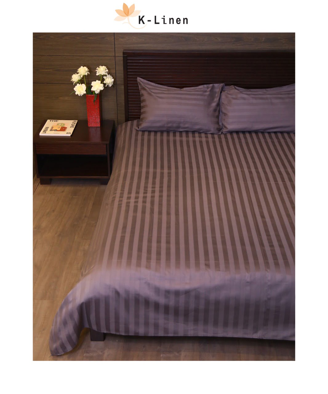 grey satin stripe bed sheet set bed sheet set.