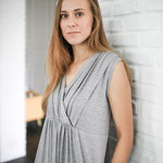 grey maternity gown nursing shirt 2