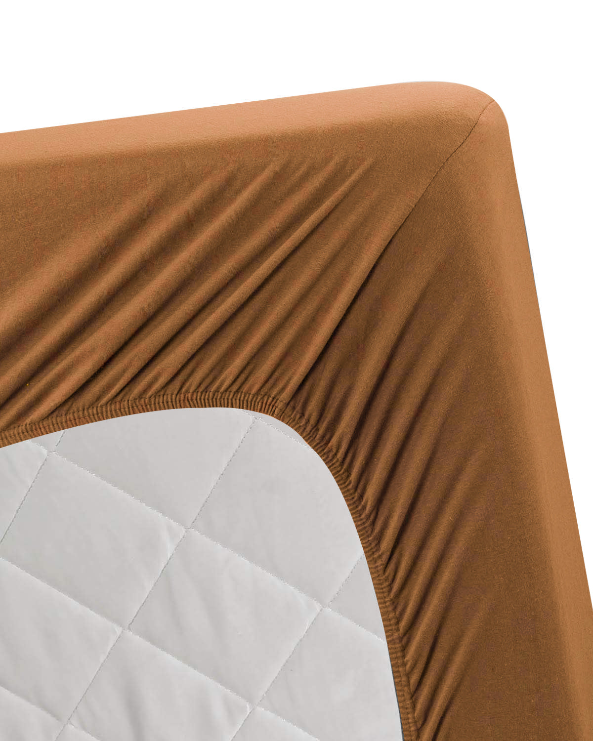 Jersey Bed Fitted Sheet Camel Brown