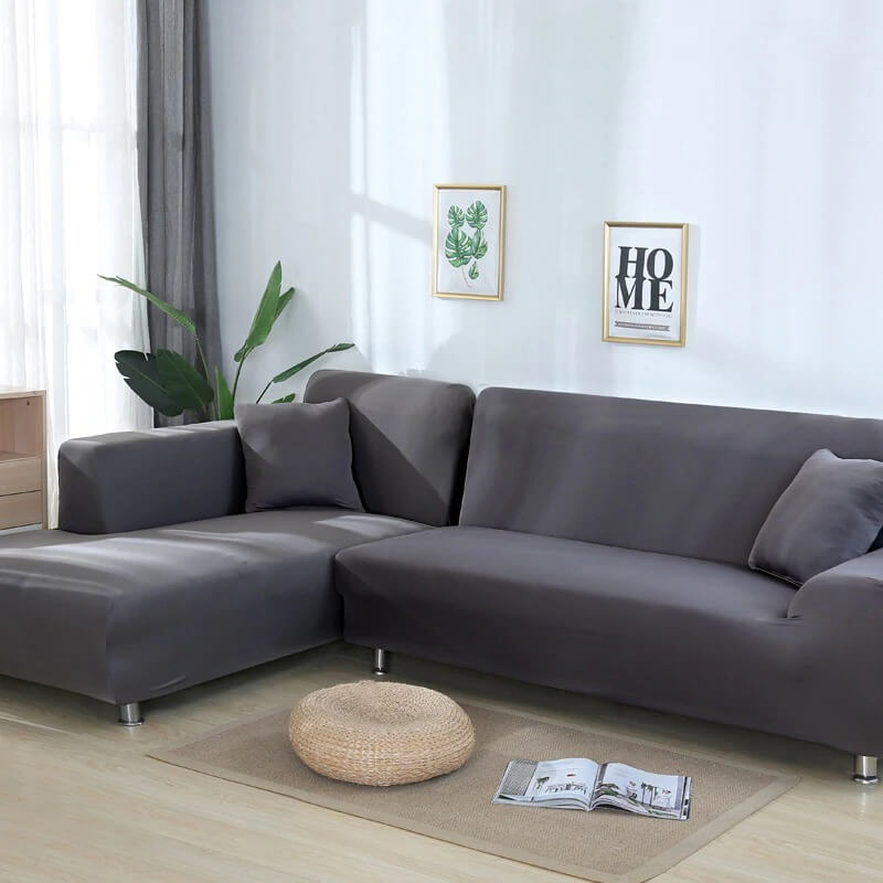 l shape jersey sofa cover frost grey sofa cover.