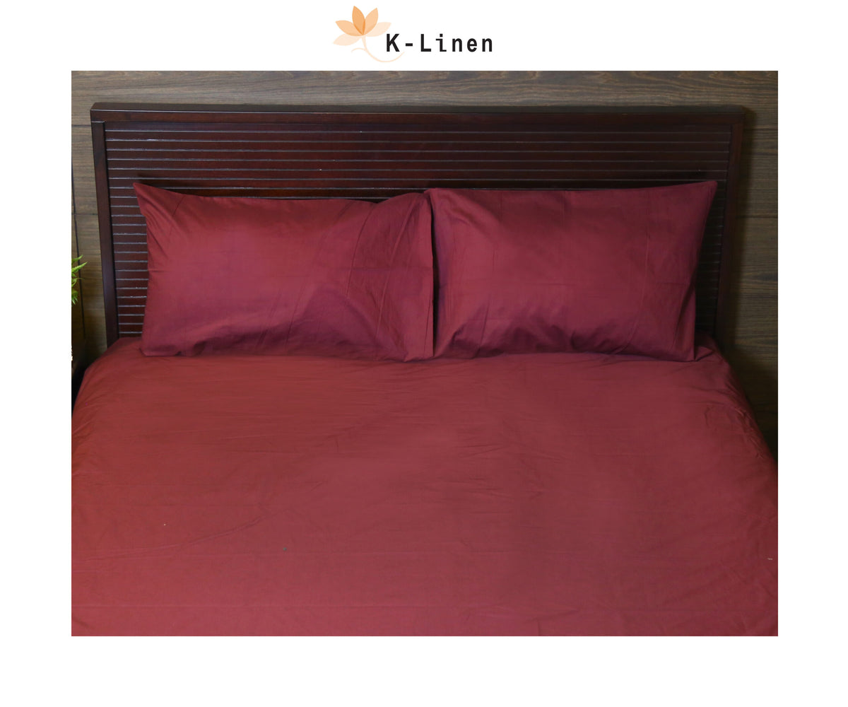 mehroon solid bed sheet set bed sheet set.