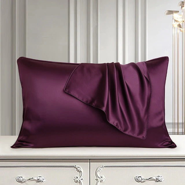 pair of satin pillow cover purple pillow cover.