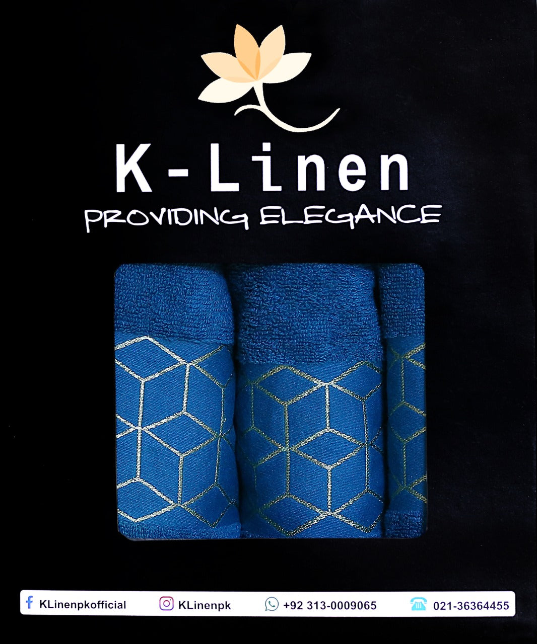 k linen towel set collection premium blue towel.