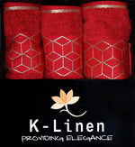 k linen towel set collection premium red towel.