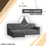 l shape terry sofa cover grey sofa cover.