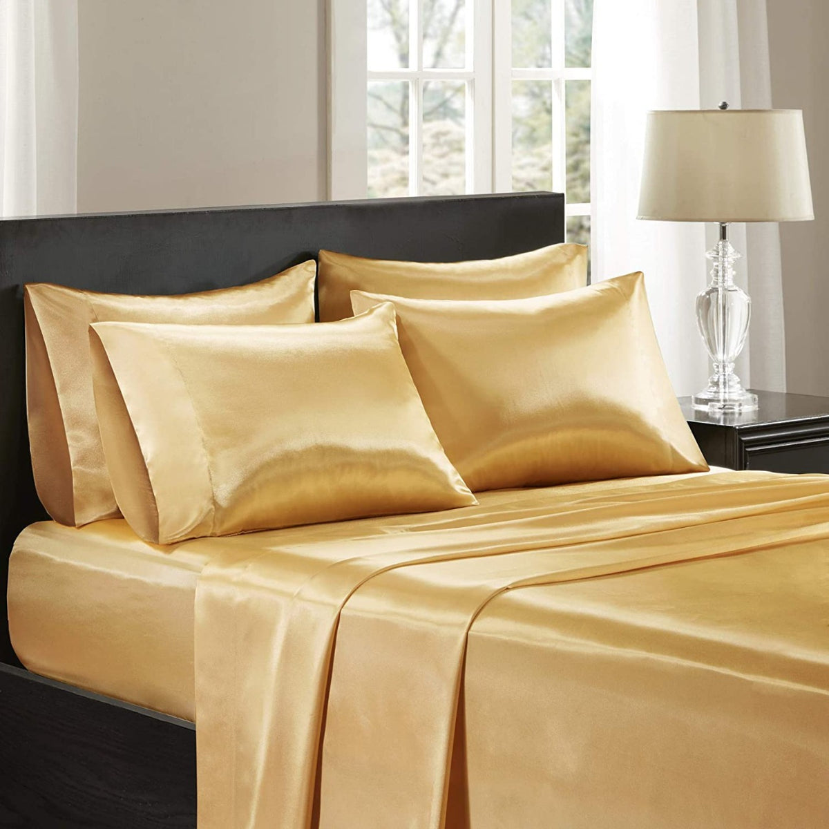 premium satin sheet golden