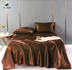 premium satin sheet brown